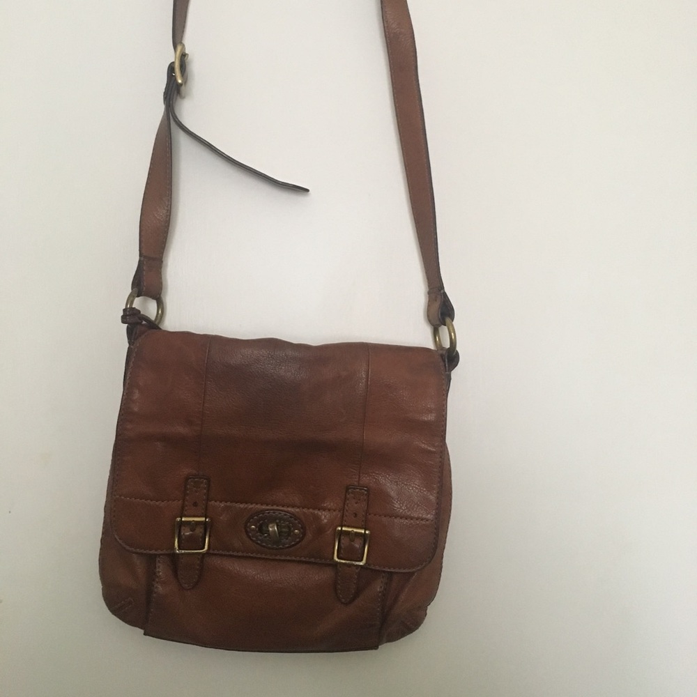 Fossil real leather crossbody bag